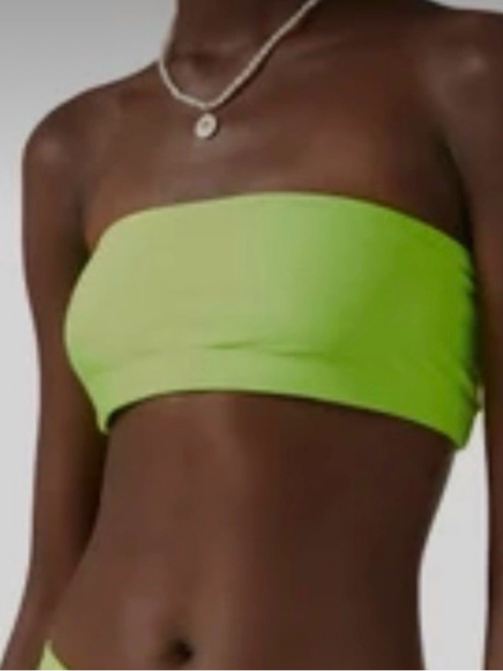 Good American Bright Lime Bandeau Top